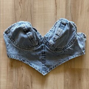 Denim Bustier Crop Top